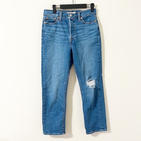 Levi’s Wedgie Straight High Rise Medium Wash Denim Jeans Size 29 - Picture 2 of 11